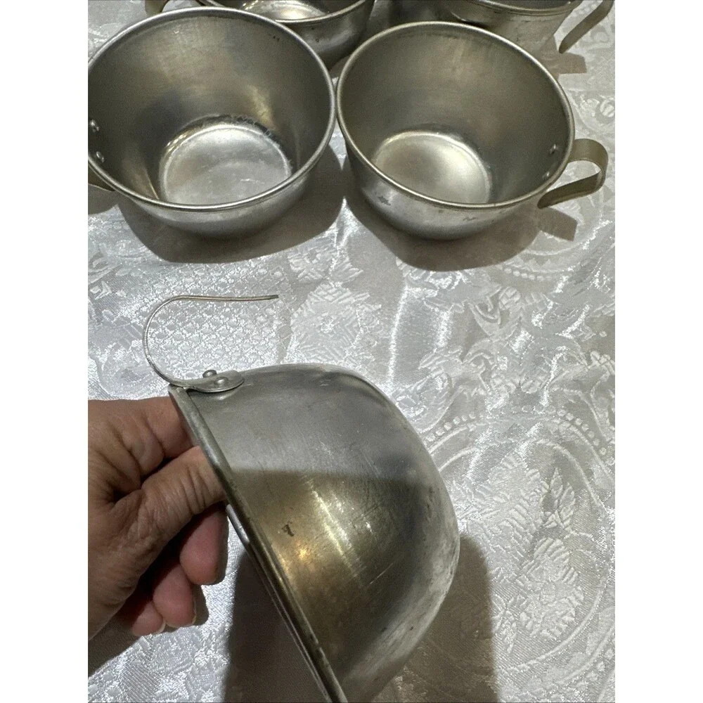 Vintage Aluminum Camping Cups Set 5